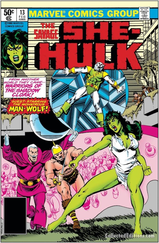 Savage She-Hulk #13 cover; pencils, Mike Vosburg; inks, Al Milgrom; John Jameson/Man-Wolf