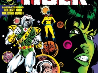 Savage She-Hulk #14 cover; pencils, Mike Vosburg; inks, Al Milgrom; John Jameson/Man-Wolf