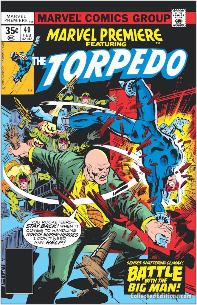 Marvel Premiere #40 cover; pencils and inks, Al Milgrom; The Torpedo solo comic story