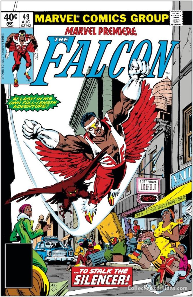 Marvel Premiere #49 cover; pencils, Frank Miller; inks, Klaus Janson; Falcon/Sam Wilson solo story