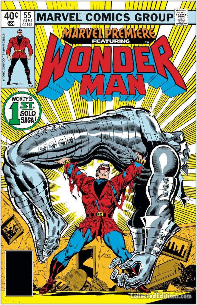 Marvel Premiere #55 cover; pencils, Ron Wilson; inks, Joe Sinnott; Wonder Man solo story
