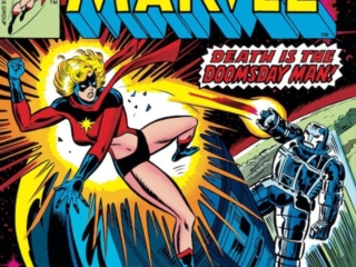 Ms. Marvel #3 cover; pencils, Al Milgrom; inks, Joe Sinnott; Doomsday Man, Carol Danvers, Captain Marvel