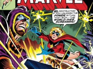 Ms. Marvel #4 cover; pencils, Ed Hannigan; inks, John Romita Sr.; The Final Hour, Carol Danvers, Captain Marvel, The Destructor