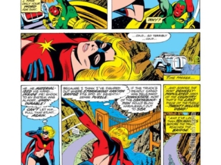 Ms. Marvel #5, pg. 10; pencils, Jim Mooney; inks, Joe Sinnott, Vision, Avengers, Carol Danvers, Captain Marvel