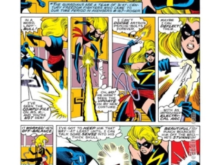Ms. Marvel #23, pg. 9; pencils, Mike Vosburg; inks, Bruce Patterson; Captain Marvel, Carol Danvers, Vance Astro