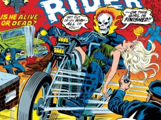 Marvel Spotlight #10 cover; pencils, Herb Trimpe; inks, Frank Giacoia; Ghost Rider