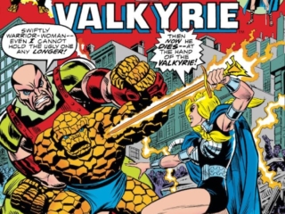 Marvel Two-In-One #7 cover; pencils, John Romita Sr.; Thing/Valkyrie/Executioner