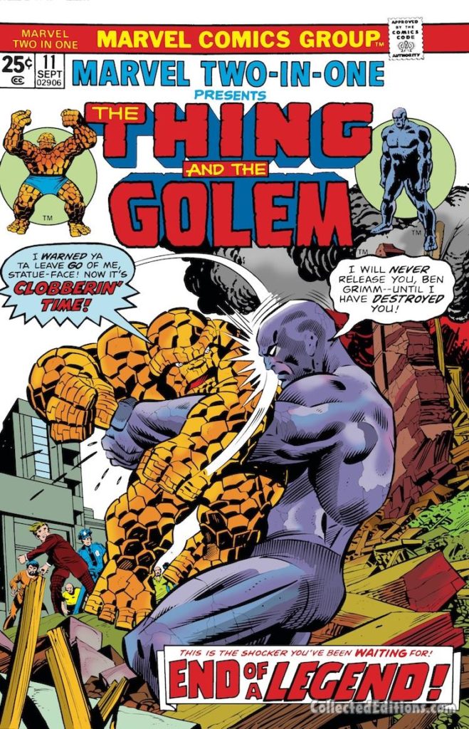 Marvel Two-In-One #11 cover; pencils, Gil Kane;  Thing/Golem