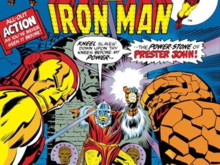Marvel Two-In-One #12 cover; pencils, Jack Kirby; inks, Frank Giacoia Marvel Two-In-One #12 cover; pencils, Jack Kirby; Thing/Iron Man/Prester John