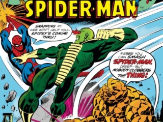 Marvel Two-In-One #17 cover; pencils, Ron Wilson; inks, Joe Sinnott Marvel Two-In-One #17 cover; pencils, Ron Wilson; Spider-Man/Thing/Basilisk