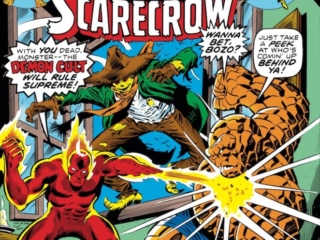 Marvel Two-In-One #18 cover; pencils, Ron Wilson; inks, Joe Sinnott Marvel Two-In-One #18 cover; pencils, Ron Wilson; Thing/Scarecrow