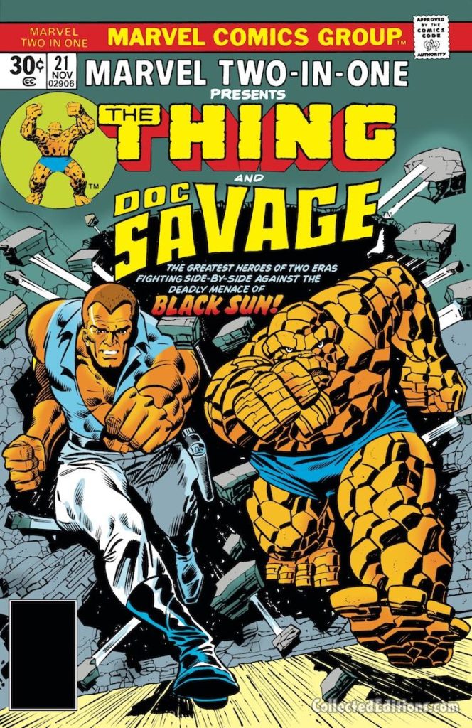 Marvel Two-In-One #21 cover; pencils, Ron Wilson; Thing/Doc Savage