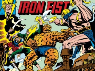 Marvel Two-In-One #25 cover; pencils, Jack Kirby; inks, Joe Sinnott; Thing/Iron Fist