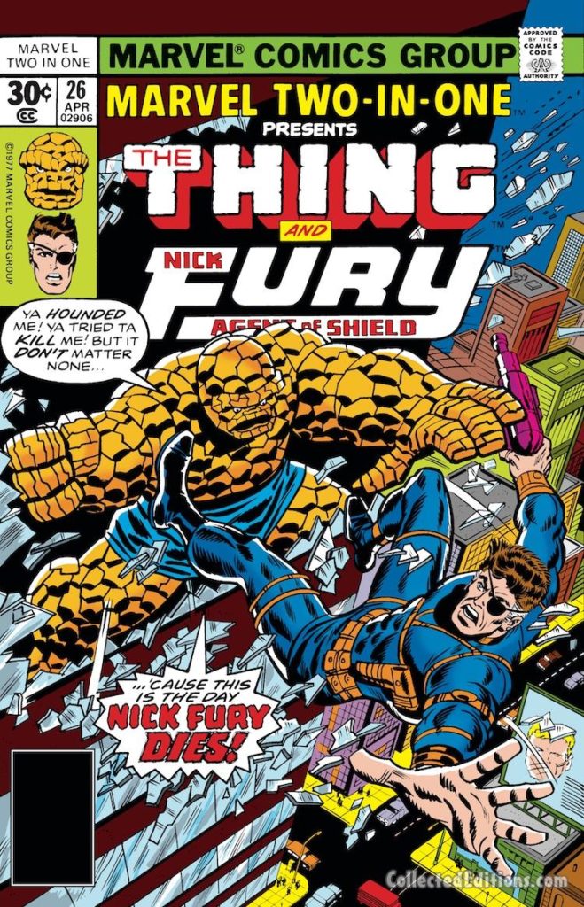 Marvel Two-In-One #26 cover; pencils, Ron Wilson; Thing/Nick Fury