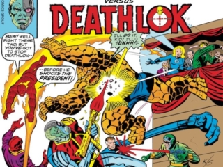 Marvel Two-In-One #27 cover; pencils, Jack Kirby; inks, Joe Sinnott, Thing/Deathlok