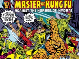 Marvel Two-In-One #29 cover; pencils, Rich Buckler; Thing/Shang-Chi/Master of Kung Fu