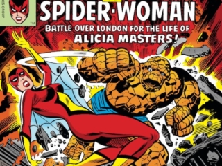 Marvel Two-In-One #30 cover; pencils, Rich Buckler; Thing/Spider-Woman/Alicia Masters