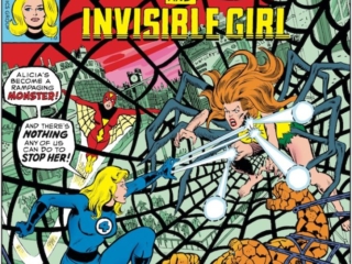 Marvel Two-In-One #32 cover; pencils, George P&eacute;rez; Thing/Invisible Girl/Invisible Woman