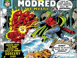 Marvel Two-In-One #33 cover; pencils, George P&eacute;rez; Thing/Modred the Mystic