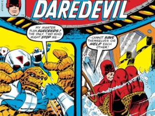 Marvel Two-In-One #38 cover; pencils, Ron Wilson; inks, Joe Rubinstein; Daredevil/Thing