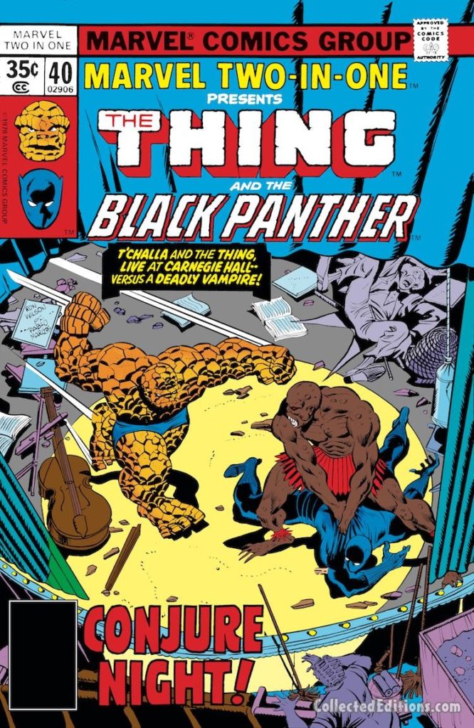 Marvel Two-In-One #40 cover; pencils, Ron Wilson; inks, Joe Sinnott; Thing/Black Panther