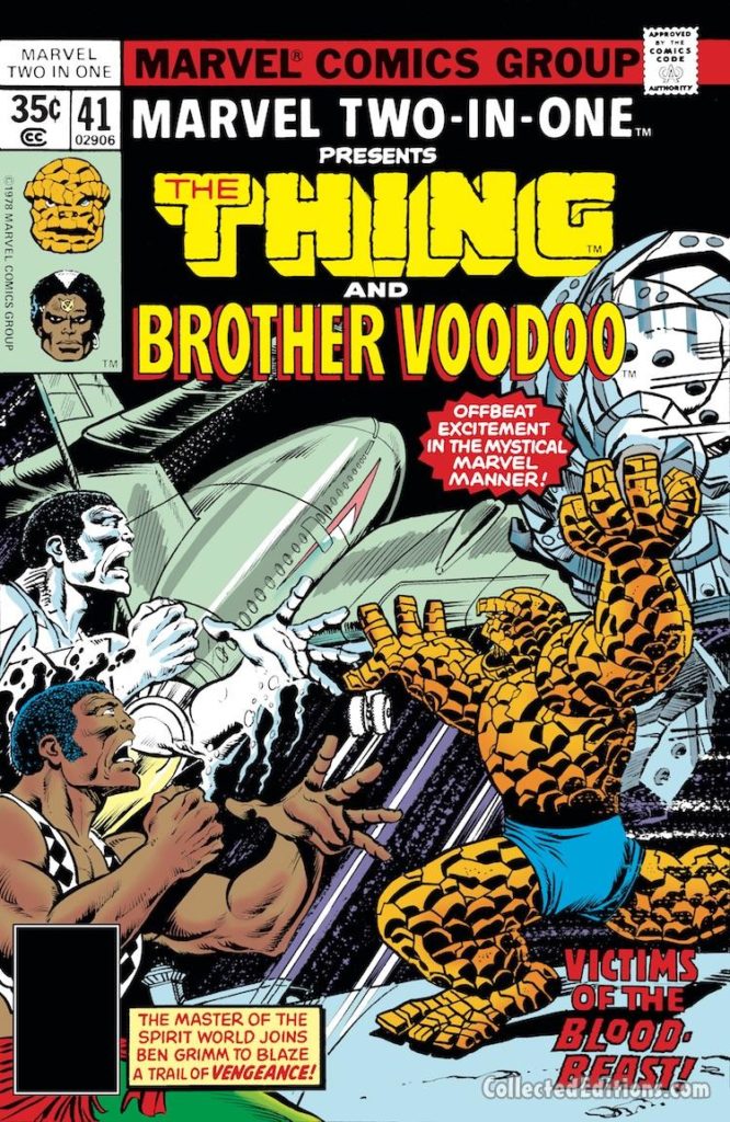 Marvel Two-In-One #41 cover; pencils, Ron Wilson; inks, Joe Sinnott; Thing/Brother Voodoo
