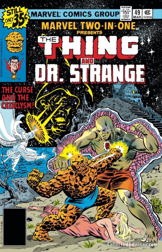 Marvel Two-In-One/Thing and Doctor Strange #49 cover; pencils, Bob Budiansky; inks, Al Milgrom