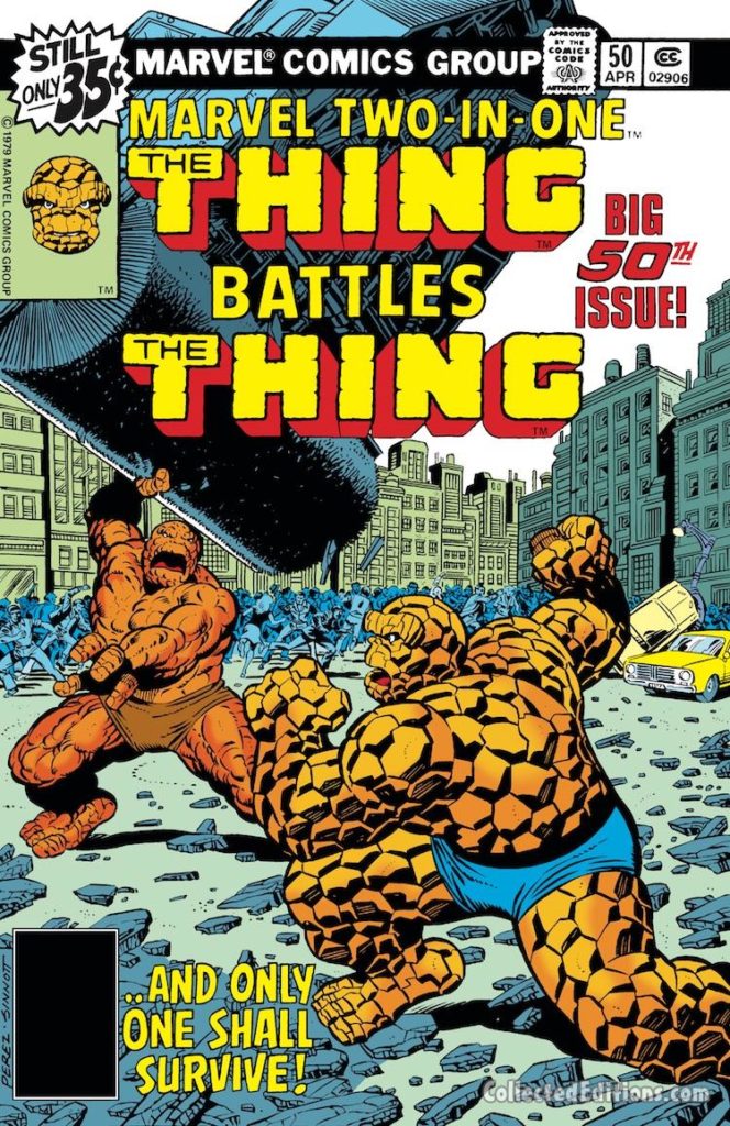 Marvel Two-In-One/Thing #50 cover; pencils, George Pérez; inks, Joe Sinnott