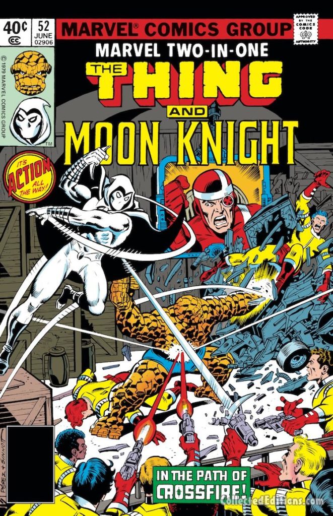 Marvel Two-In-One/Thing and Moon Knight #52 cover; pencils, George Pérez; inks, Joe Sinnott