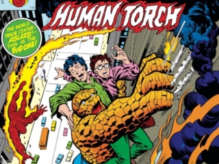 Marvel Two-In-One/Thing and Human Torch #59 cover; pencils, Bob Budiansky; inks, Chic Stone