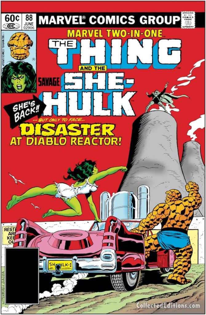 Marvel Two-In-One #88 cover; pencils, Alan Kupperberg; Thing/She-Hulk