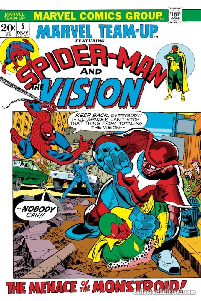 Marvel Team-Up #5 cover; pencils, Gil Kane; Spider-Man/The Vision