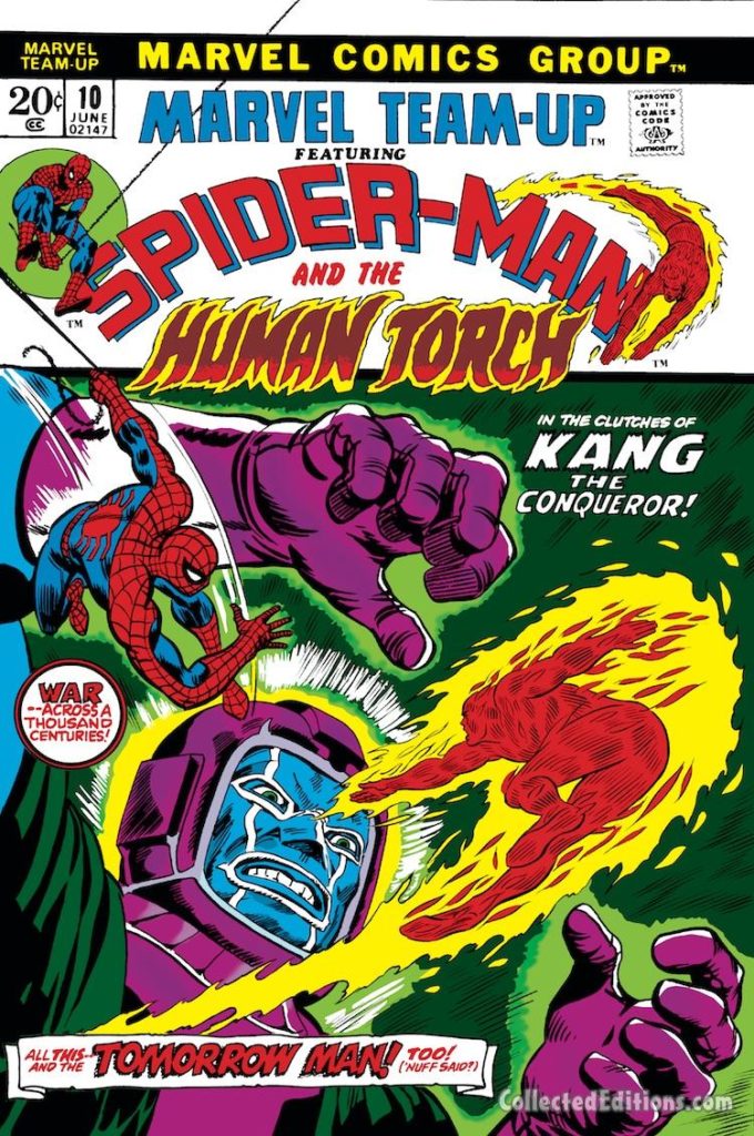 Marvel Team-Up #10 cover; pencils, John Romita Sr.; inks, Mike Esposito; Spider-Man/Human Torch/Kang