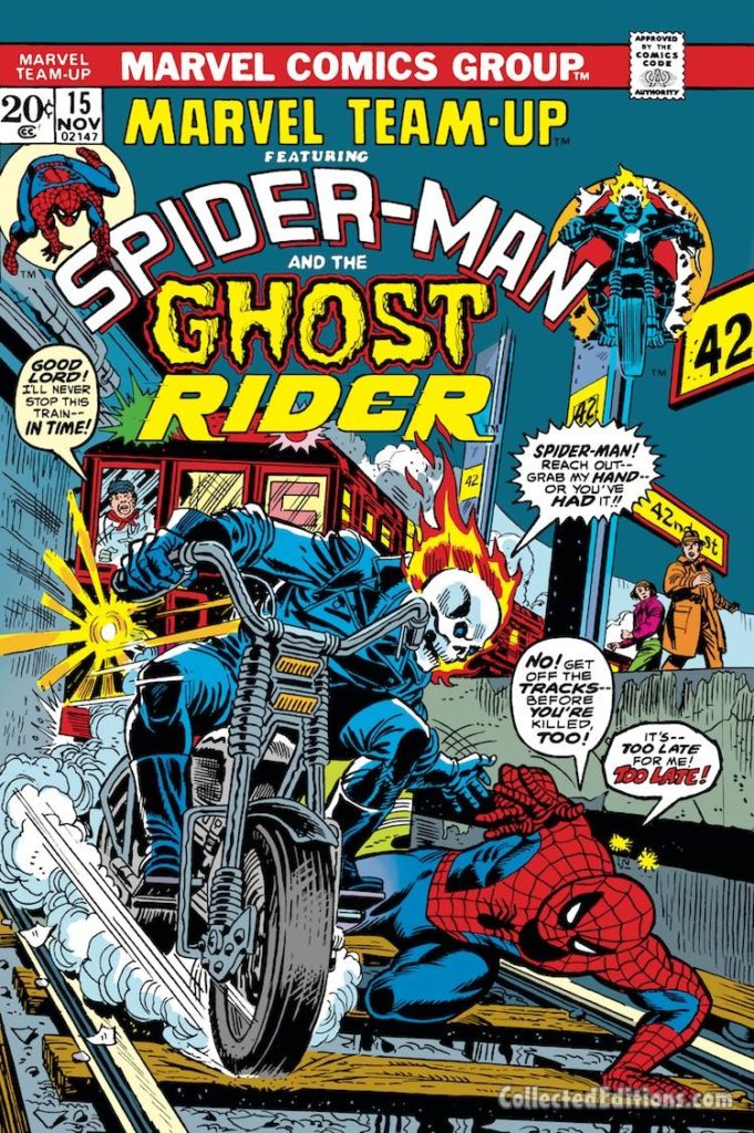 Marvel Team-Up #15 cover; pencils, Gil Kane; Spider-Man/Ghost Rider