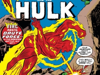 Marvel Team-Up #18 cover; pencils, Gil Kane;  Human Torch/The Hulk