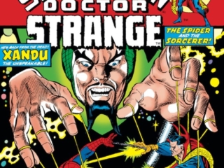 Marvel Team-Up #21 cover; pencils, Gil Kane; Spider-Man/Xandu/Doctor Strange