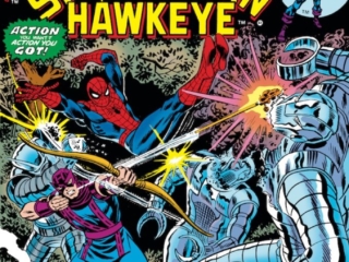 Marvel Team-Up #22 cover; pencils and inks, John Romita Sr. Spider-Man/Hawkeye