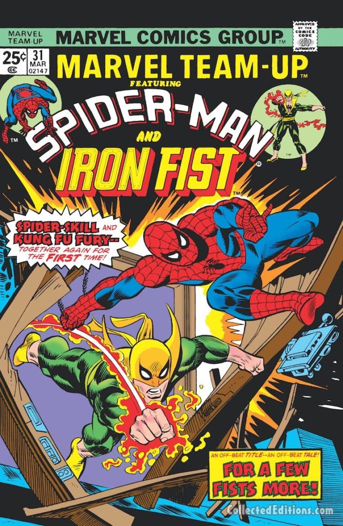 Marvel Team-Up #31 cover; pencils, Gil Kane; Spider-Man/Iron Fist