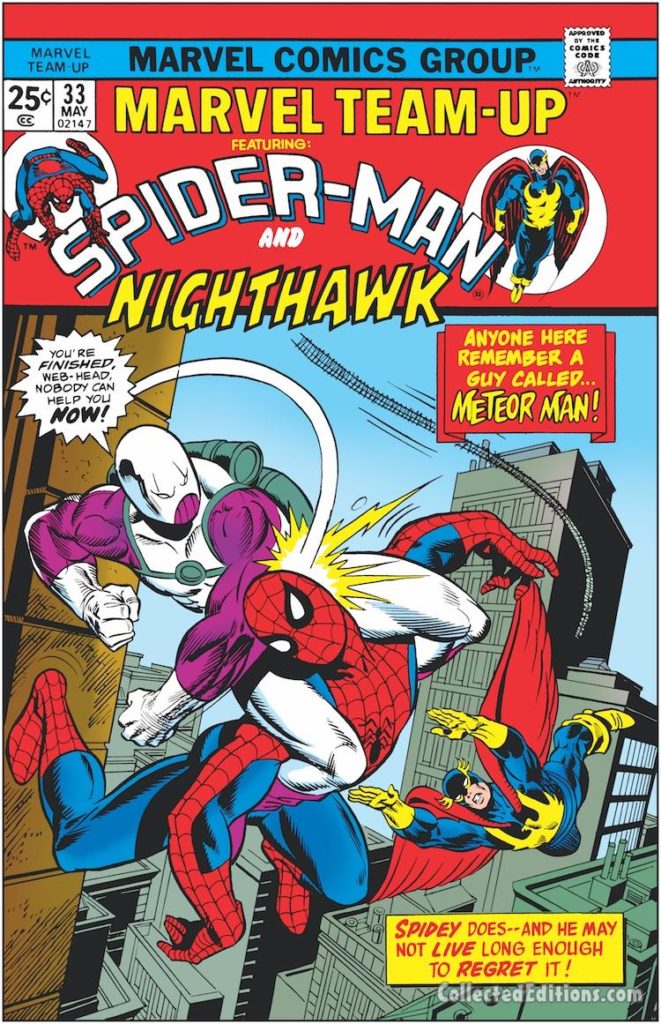 Marvel Team-Up #33 cover; pencils, Gil Kane; Spider-Man/Nighthawk