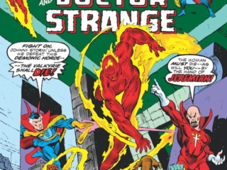 Marvel Team-Up #35 cover; pencils, Gil Kane; inks, Al Milgrom Marvel Team-Up #35 cover; pencils, Gil Kane; inks, Al Milgrom; Human Torch/Doctor Strange