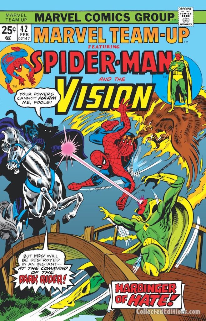 Marvel Team-Up #42 cover; pencils, Ed Hannigan; Spider-Man/Vision