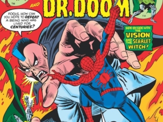 Marvel Team-Up #43 cover; pencils, Gil Kane; inks, Frank Giacoia Marvel Team-Up #43 cover; pencils, Gil Kane; Spider-Man/Doctor Doom