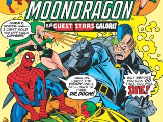 Marvel Team-Up #44 cover; pencils, Gil Kane; inks, Dan Adkins Marvel Team-Up #44 cover; pencils, Gil Kane; Spider-Man/Moondragon