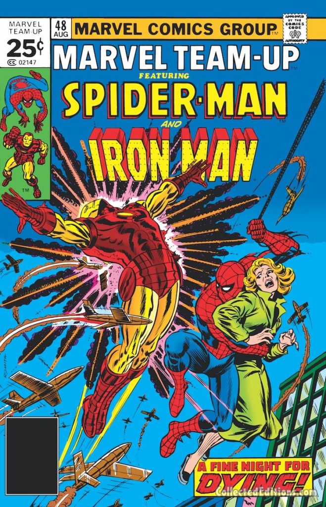Marvel Team-Up #48 cover; pencils and inks, John Romita, Sr., Spider-Man/Iron Man