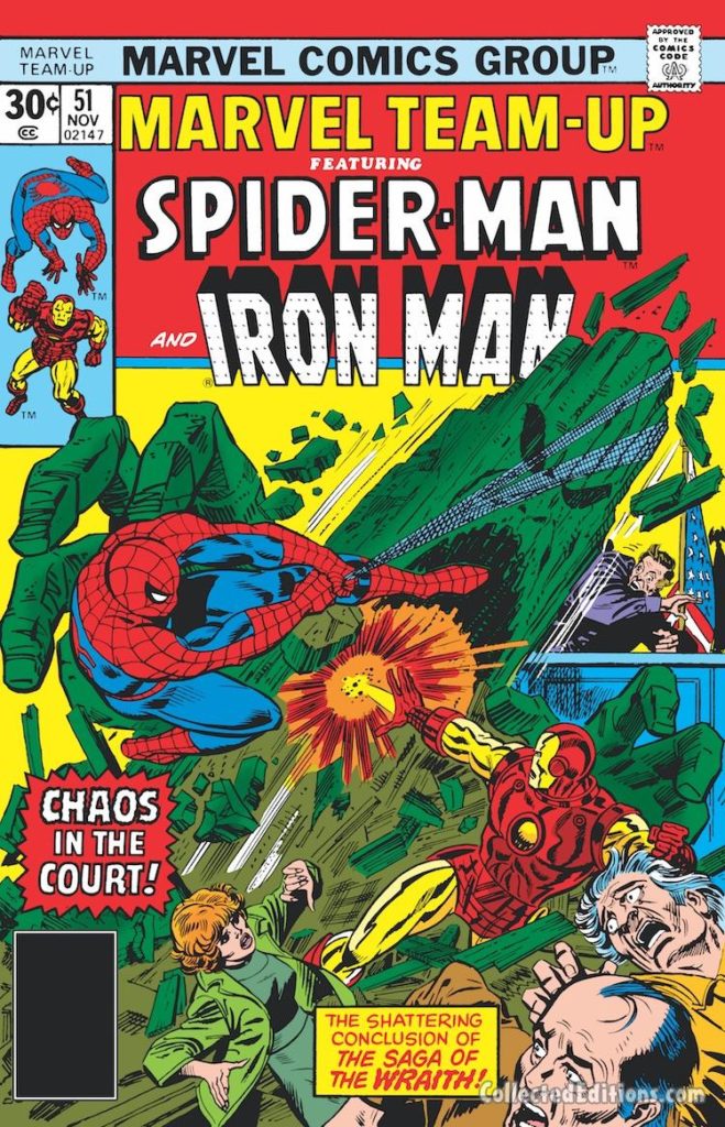 Marvel Team-Up #51 cover; pencils, Gil Kane; Spider-Man/Iron Man