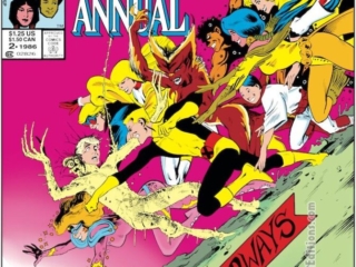 New Mutants Annual #2 cover; pencils, Alan Davis; inks, uncredited; Wildways, first appearance of Psylocke, X-men