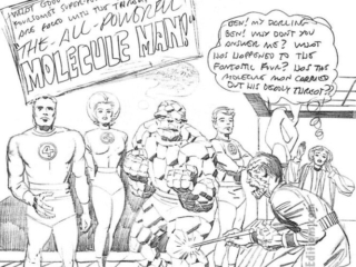 Fantastic Four #102, original unpublished cover art by Jack Kirby. Molecule Man