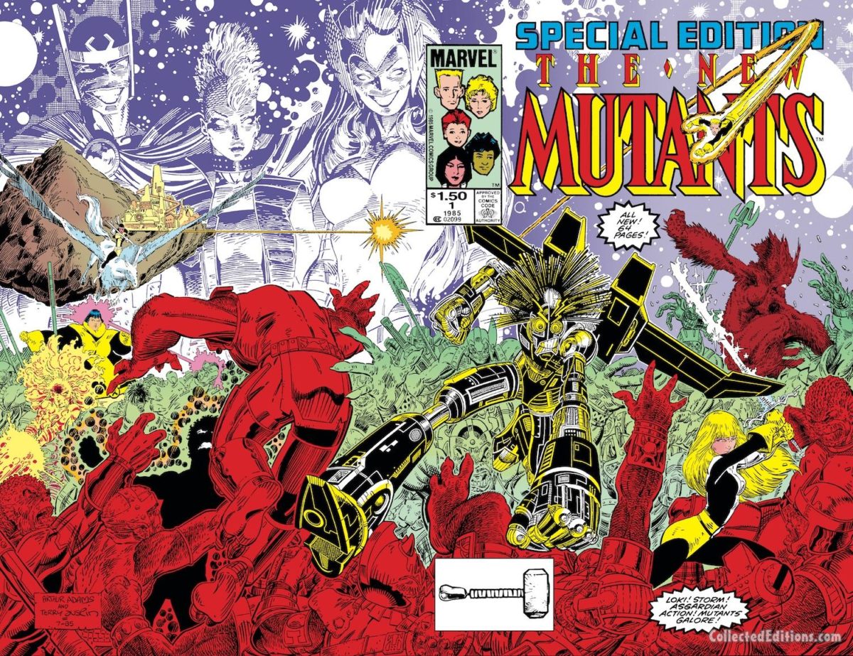 New Mutants Special Edition #1 cover; pencils, Arthur Adams; inks, Terry Austin; Asgardian Wars/Loki/X-Men