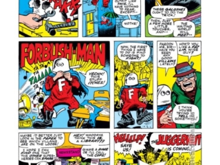 Not Brand Echh #5, pg. 6, &ldquo;The Origin of Forbush-Man, the Way-Out Wonder" by Stan Lee and Jack Kirby; Marvel Age satire