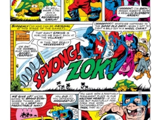 Not Brand Echh #8, pg. 21, &ldquo;Beware the Forbush-Man, My Son!" by Gary Friedrich and Tom Sutton; Scarlet Witch parody, Mag-Neato, Echhs-Men, X-Men, Forbush-Man